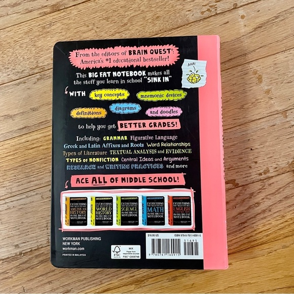 Softcover Book Everything You Need To Ace English Language Arts In One Big Fat - Picture 3 of 4